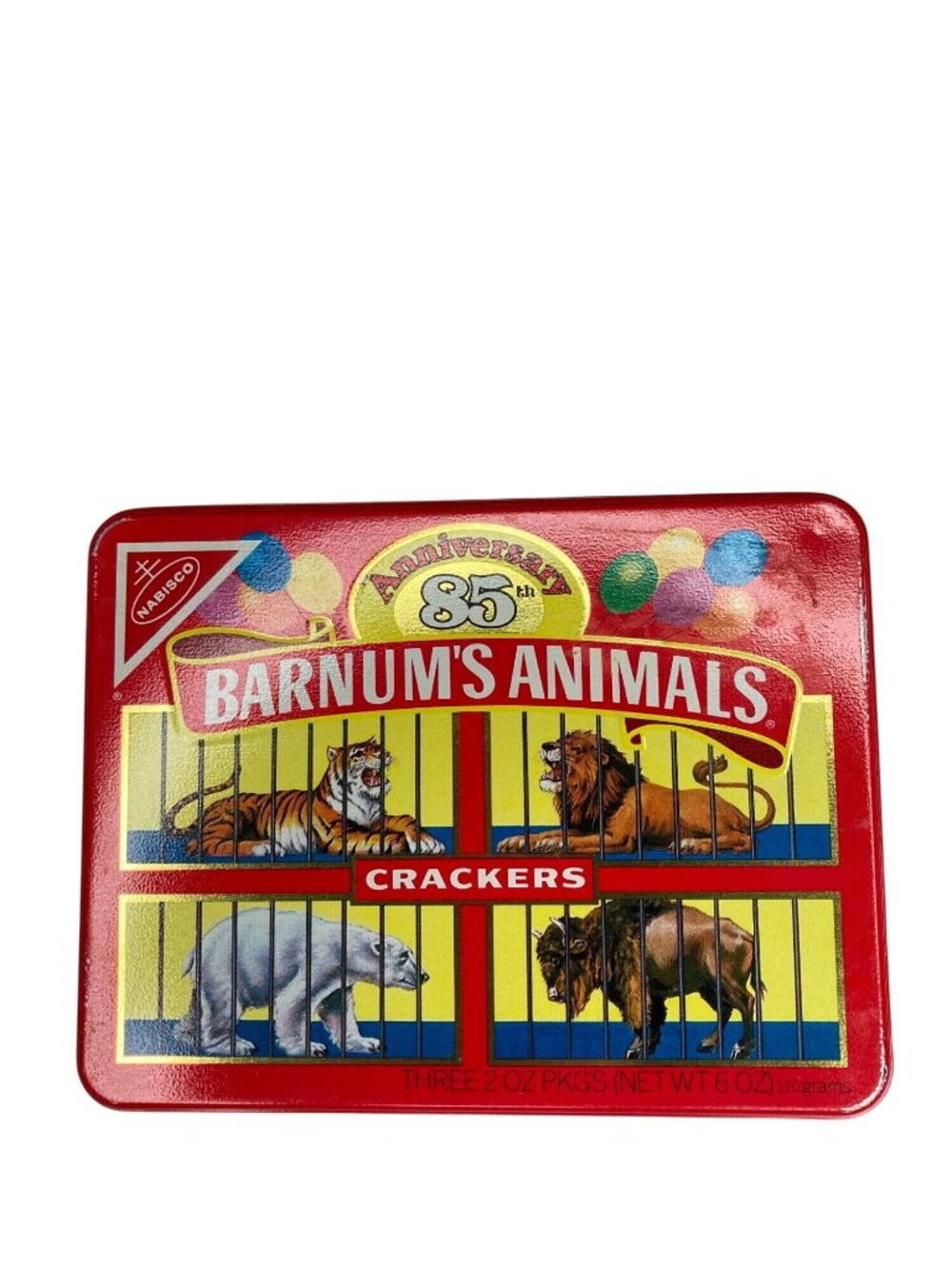 Vintage Metal Nabisco Animal Crackers Box Trinket 85 Anniversary Tin Collectible